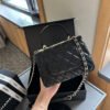 Flap Bag with Top Handle - Black