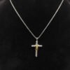 X Cross Pendant Sterling Silver with 18K Yellow Gold