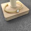 Cable Classics Bracelet with White Agate and Diamonds 18K Yellow Gold 4mm