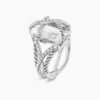 Cable Wrap Ring Sterling Silver with Crystal and Diamonds