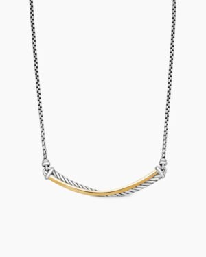 FFCD1AB7-A776-3650-CE4A-B8DA0FDA8038.jpg Crossover Bar Necklace Sterling Silver with 18K Yellow Gold