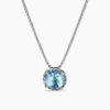 Petite Chatelaine Necklace Sterling Silver with Blue Topaz, 10mm
